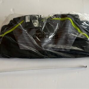 Adidas Black and Neon Yellow Sports Bag